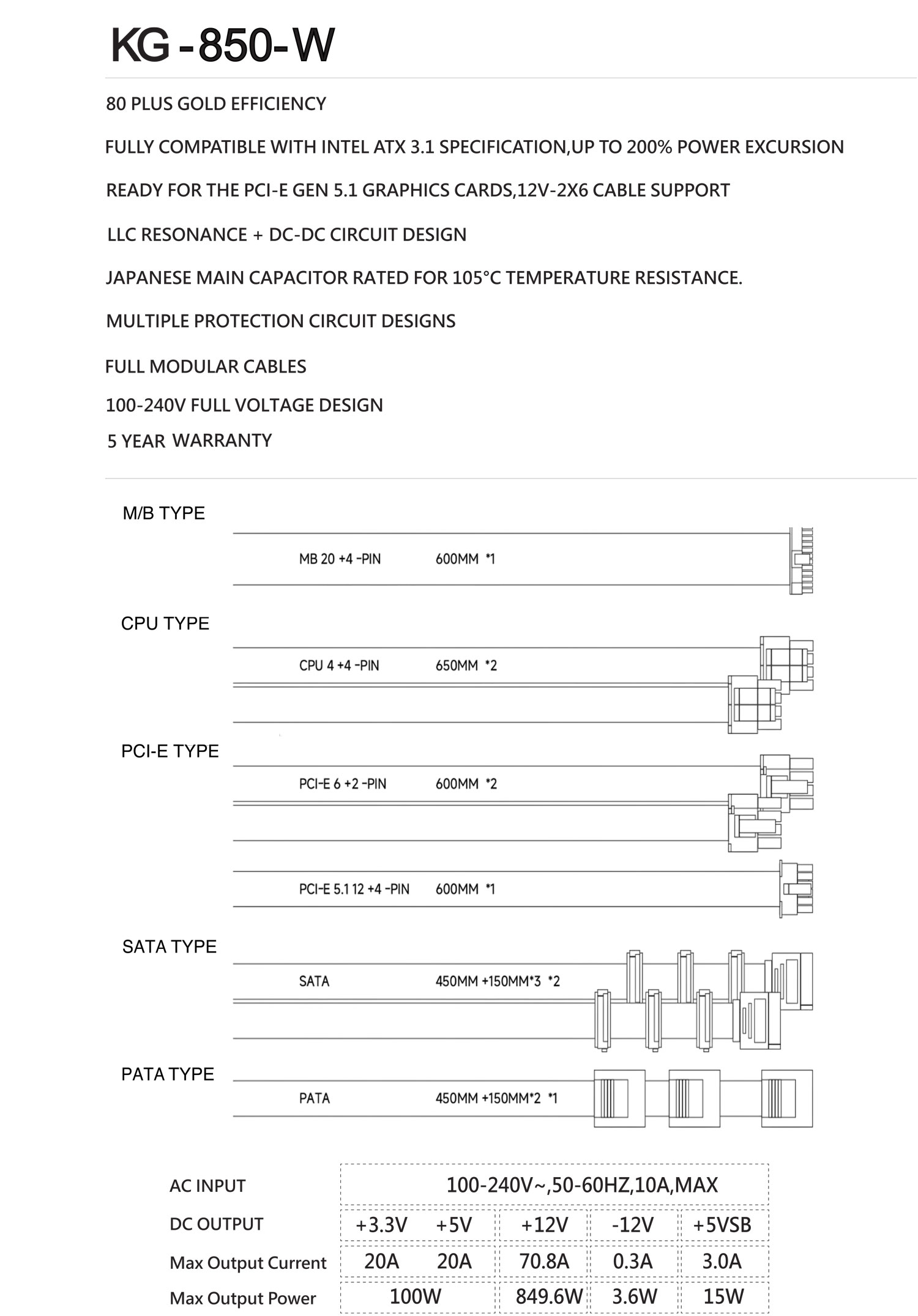 KG-850-W – Thermalright